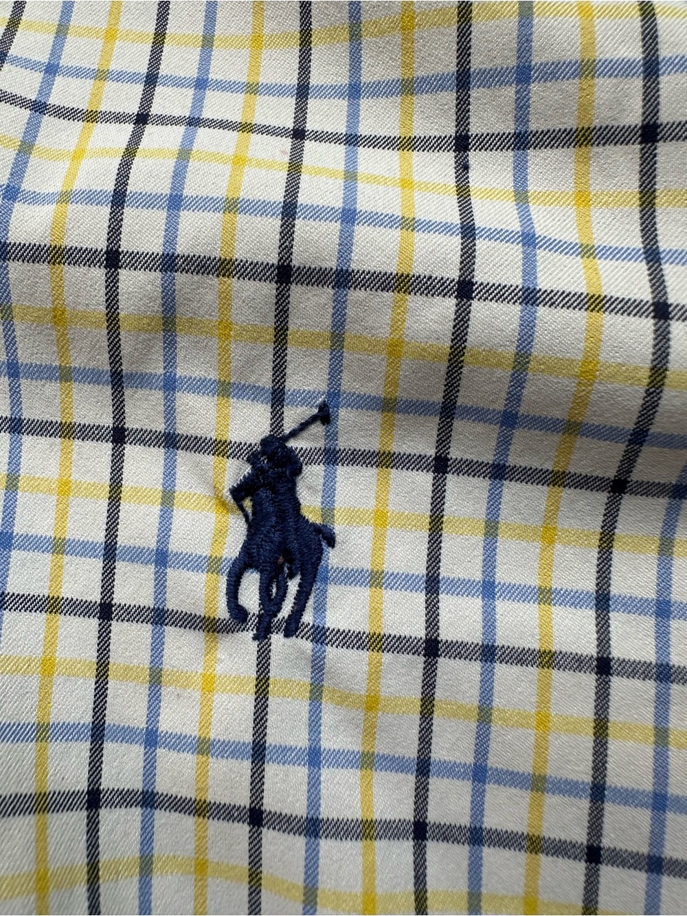 Ralph Lauren Men's White Shirt with Blue and Yellow Plaid - Picture 2 of 4